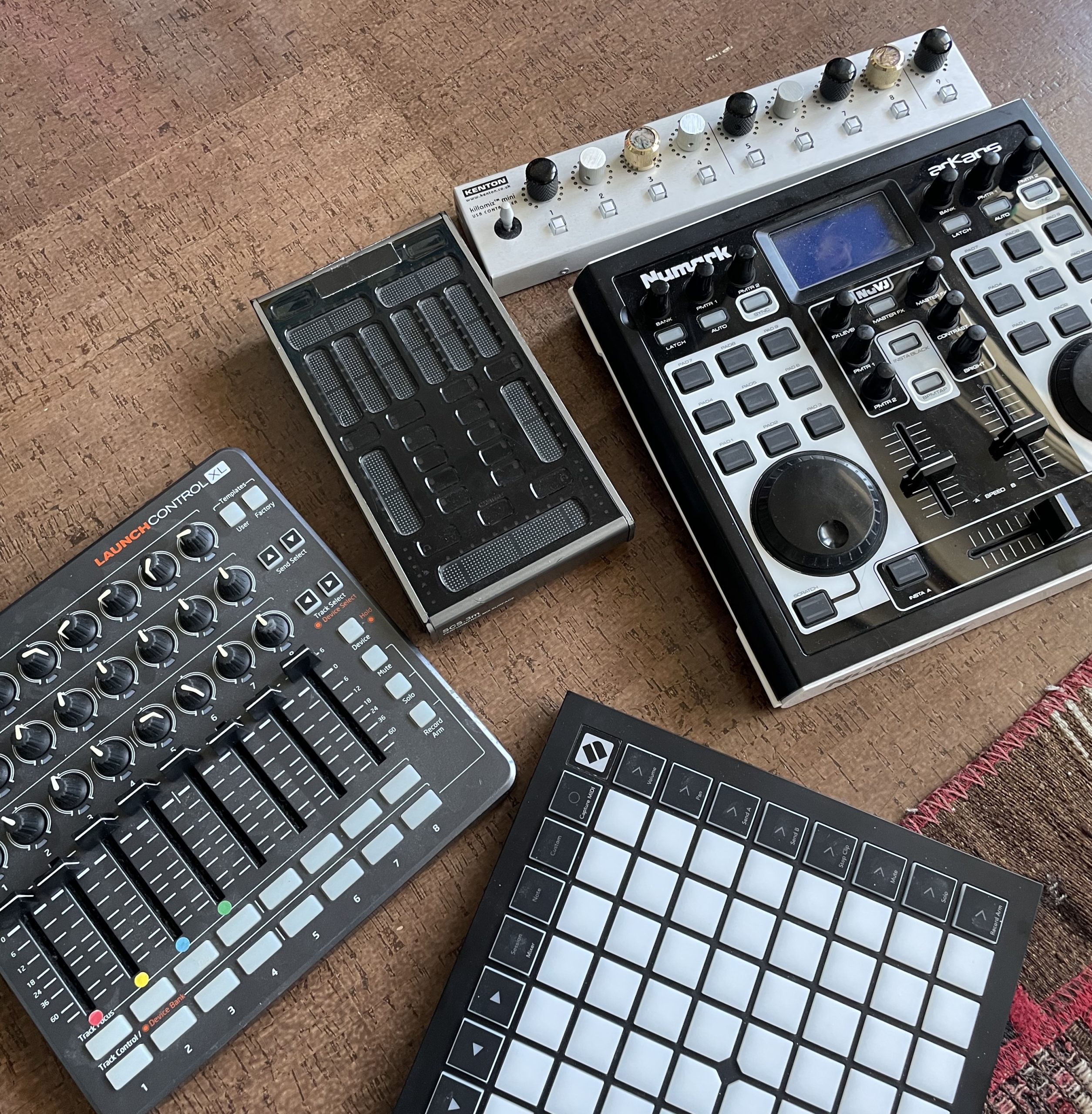 A collection of MIDI controllers, old and new. A collection of MIDI controllers, old and new.